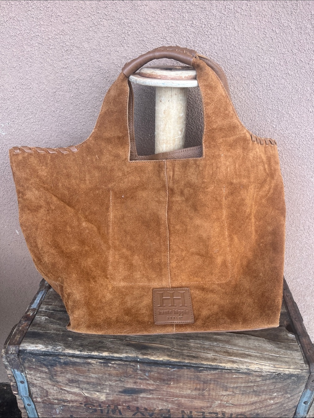 Haute hippie hobo suede leather bag